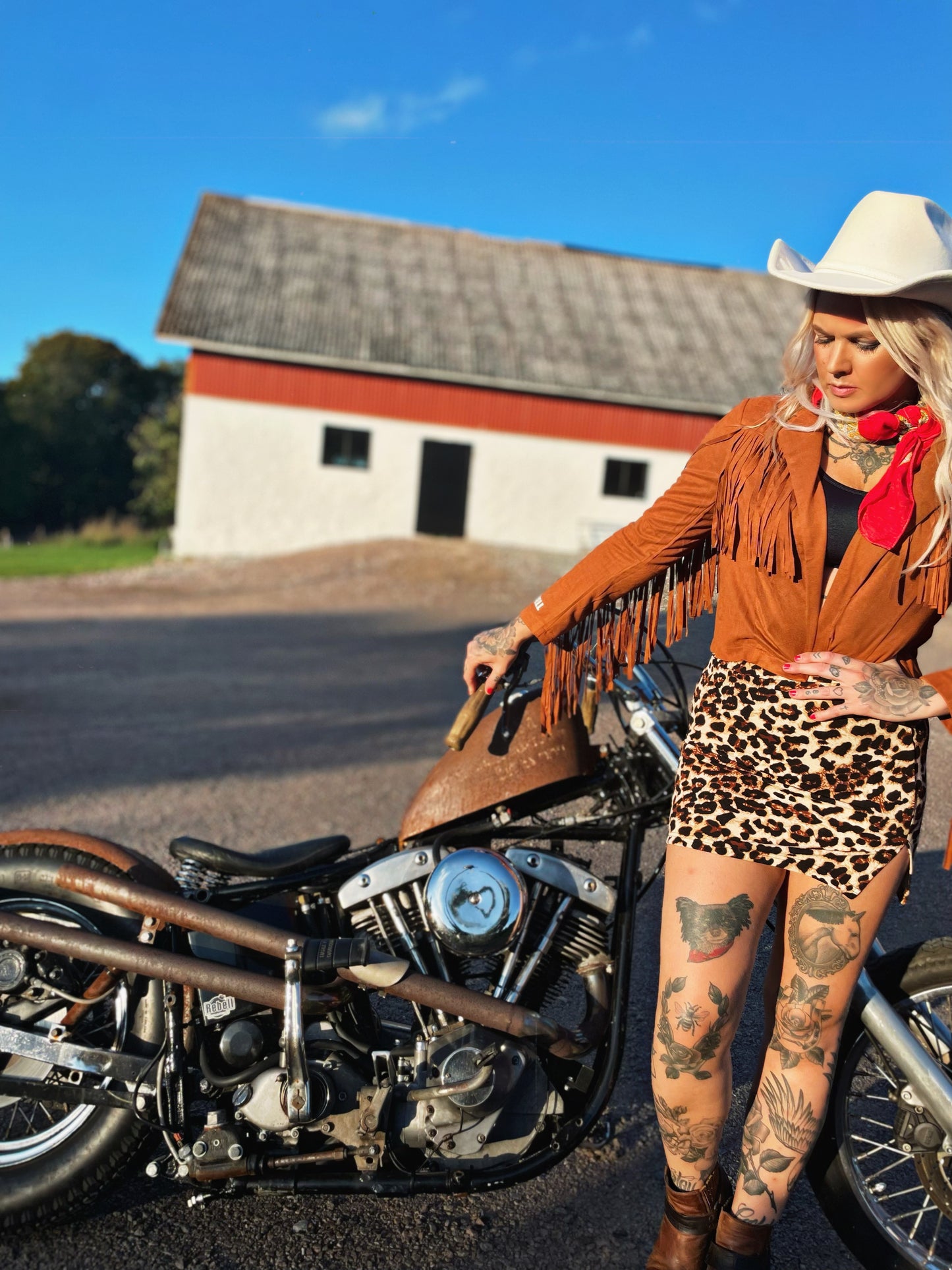 rebell leopard kjol dammodell