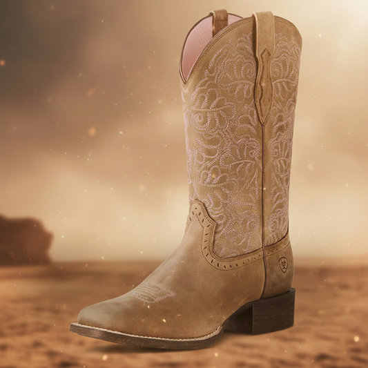 Ariat Round Up Remuda Wide Square Toe Western Boot brown bomber dam boot