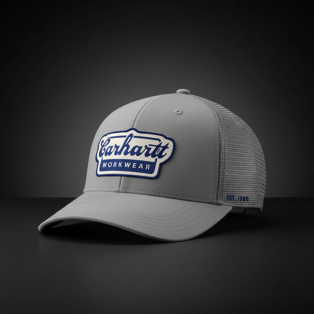 Carhartt trucker Twill Mesh-Back Script cap steel