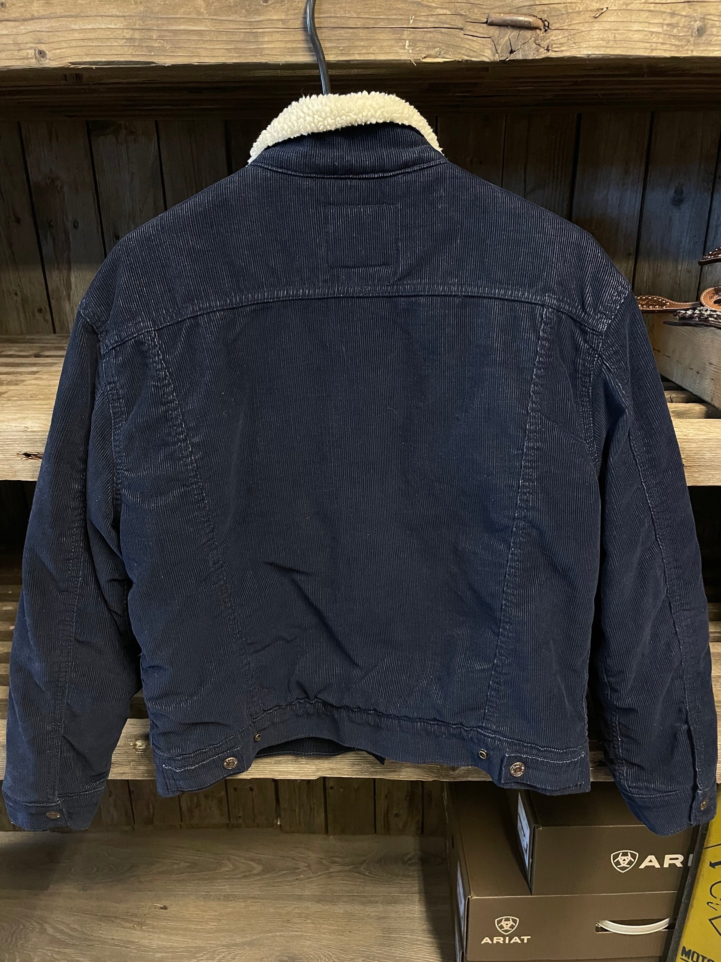 Vintage jeansjacka Levi’s mörkblå Manchester sherpa trucker jacket medium