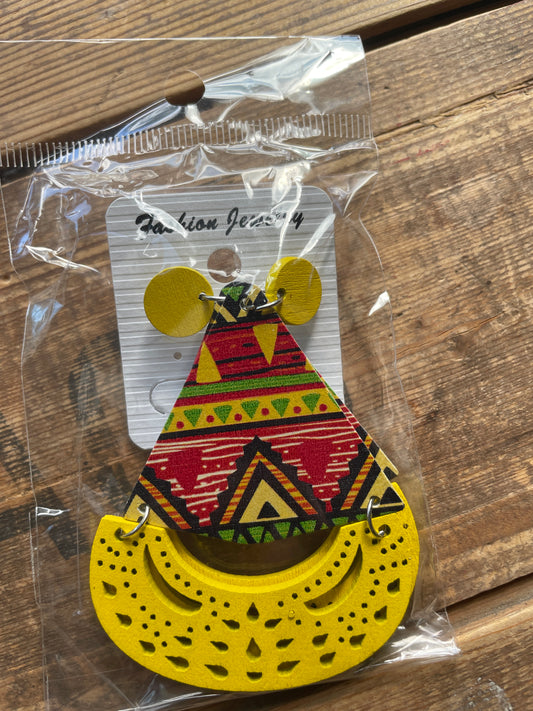 rebell örhänge trä mönster