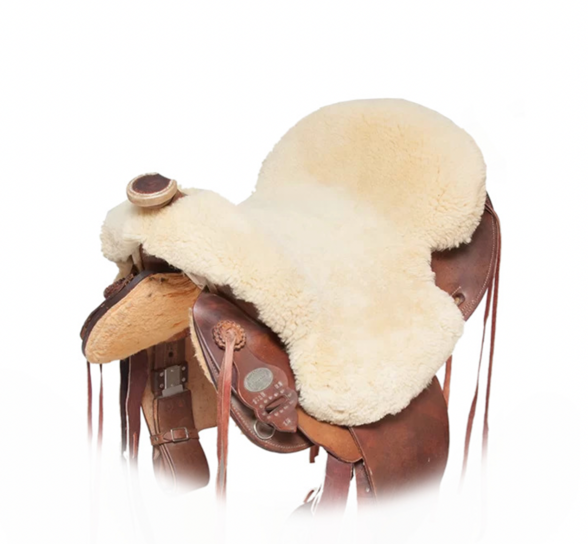 Wildwestrebell utrustning fårskinn beige