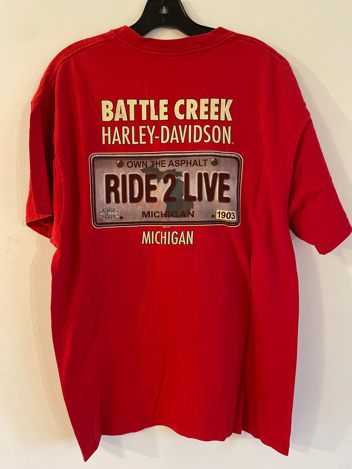 Harley Davidson motorcykel tshirt Röd xl unisex