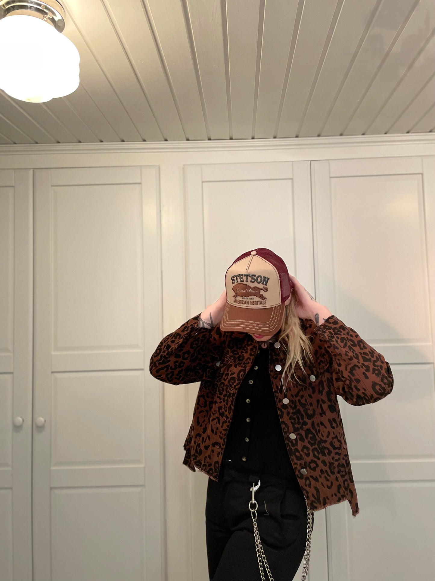 Rebell Leopard jeansjacka dam