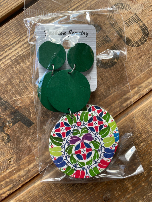 rebell örhänge trä mönster