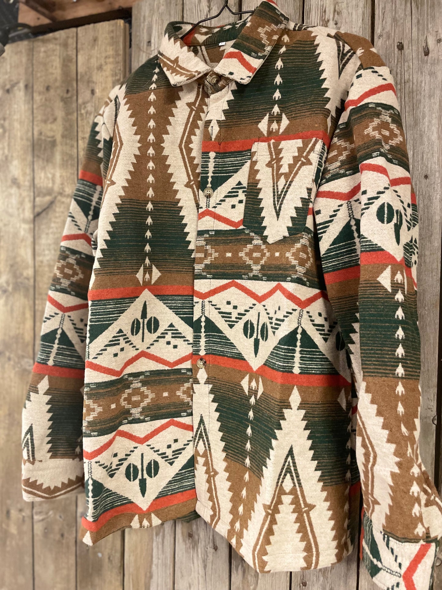 rebell inka flanell /jacka herr / grön toner unisex