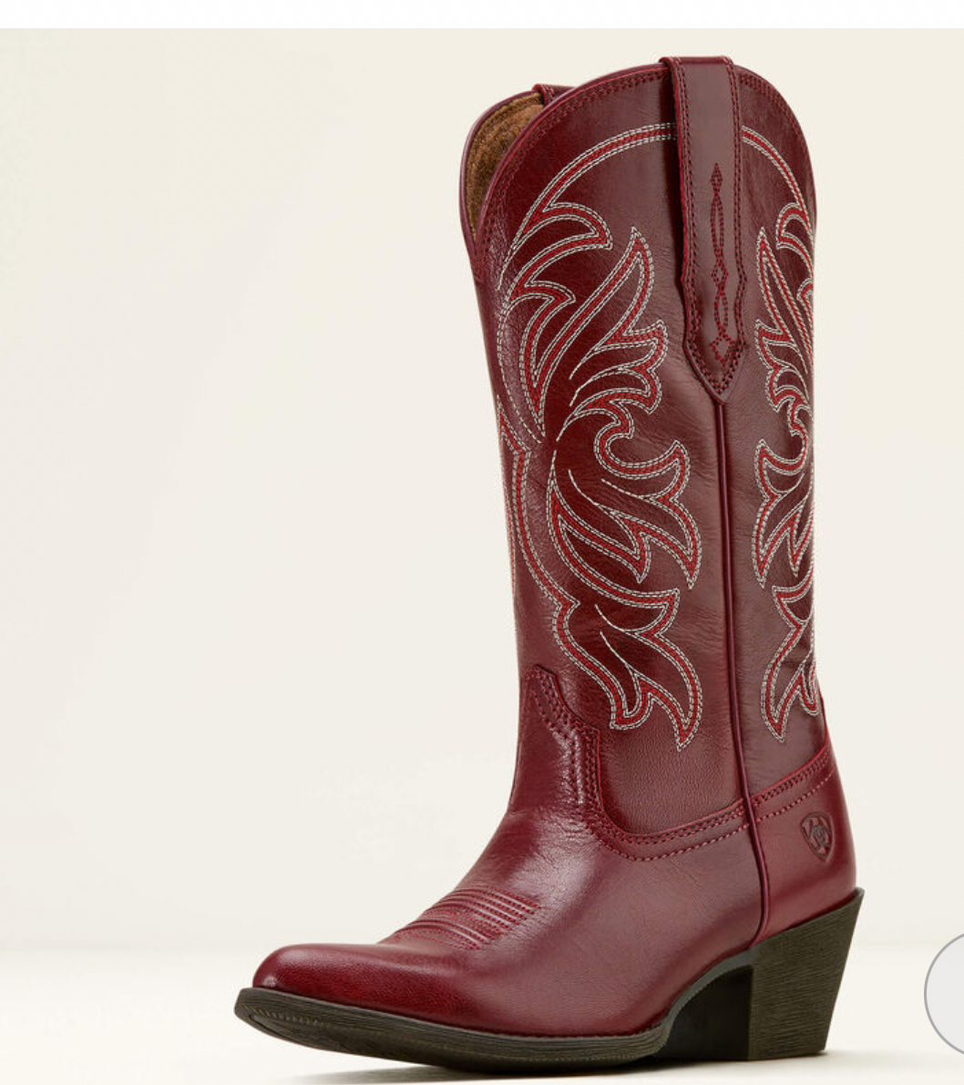 Ariat WMS Heritage J Toe Western Boot dam boots sangria