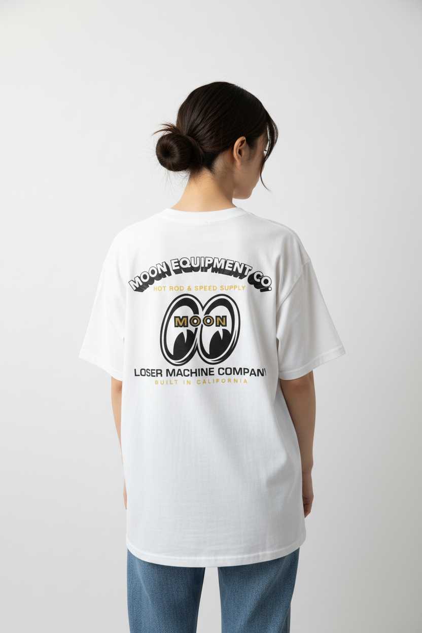 Loser Machine front page vit t-shirt mooneyes