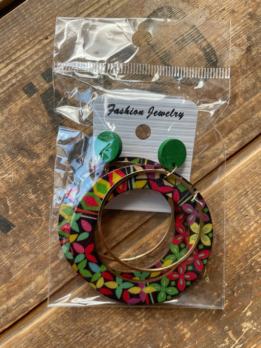 rebell örhänge trä mönster