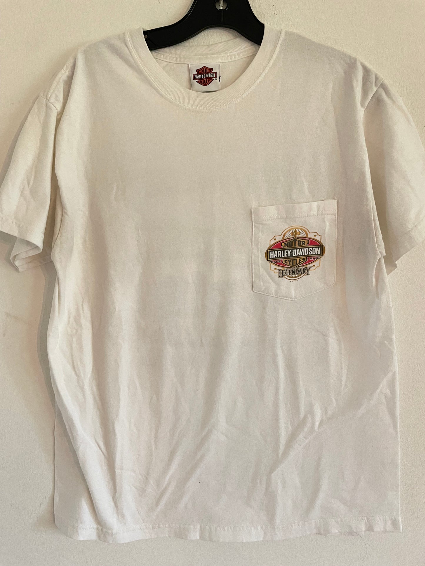 Harley Davidson motorcykel tshirt vit medium unisex