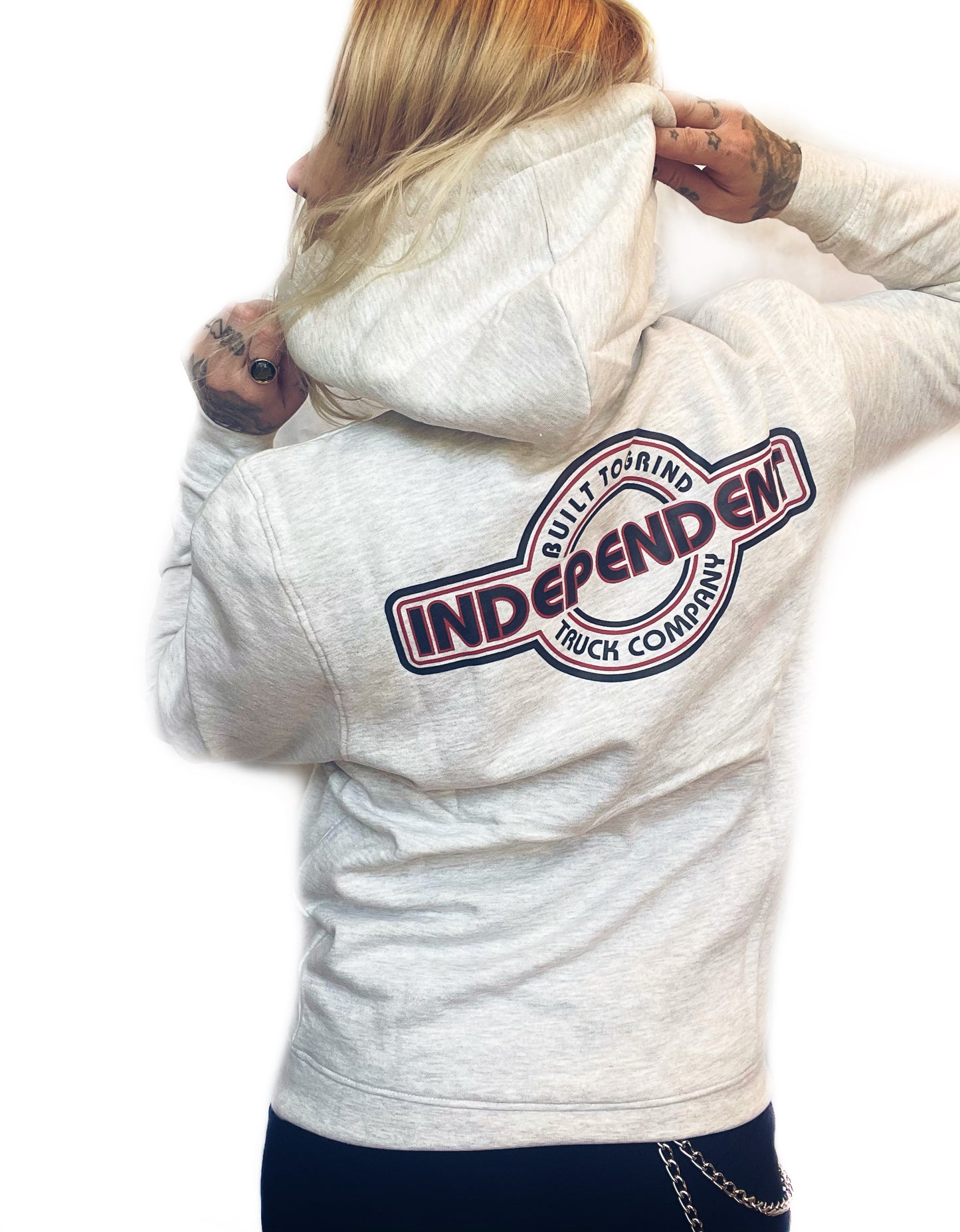 Independent Tjocktröja btg bauhouse grå luva svart unisex