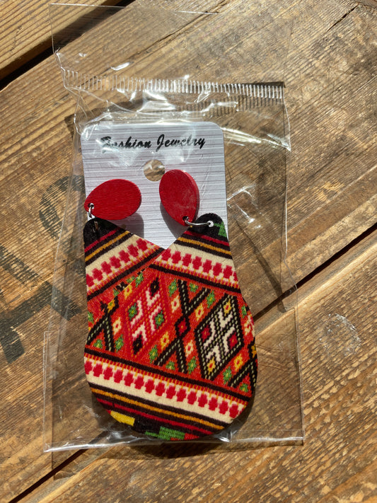 rebell örhänge trä mönster