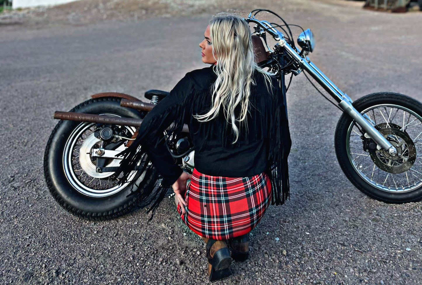 Rebell fransjacka svart