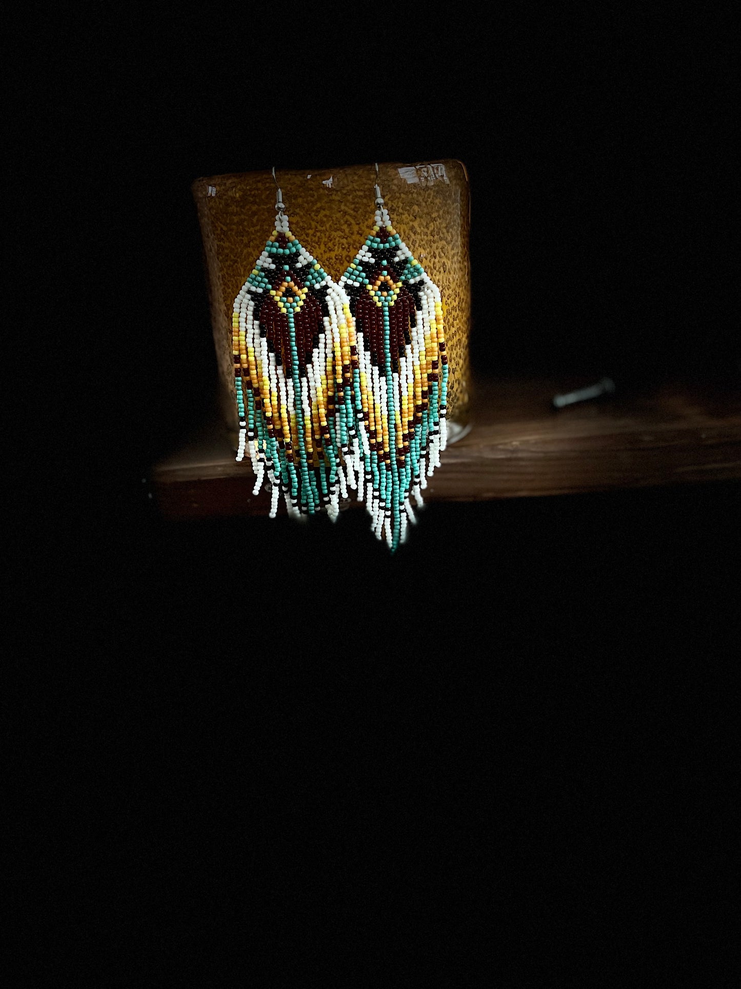 rebell örhängen indian pärlor långa handgjorda