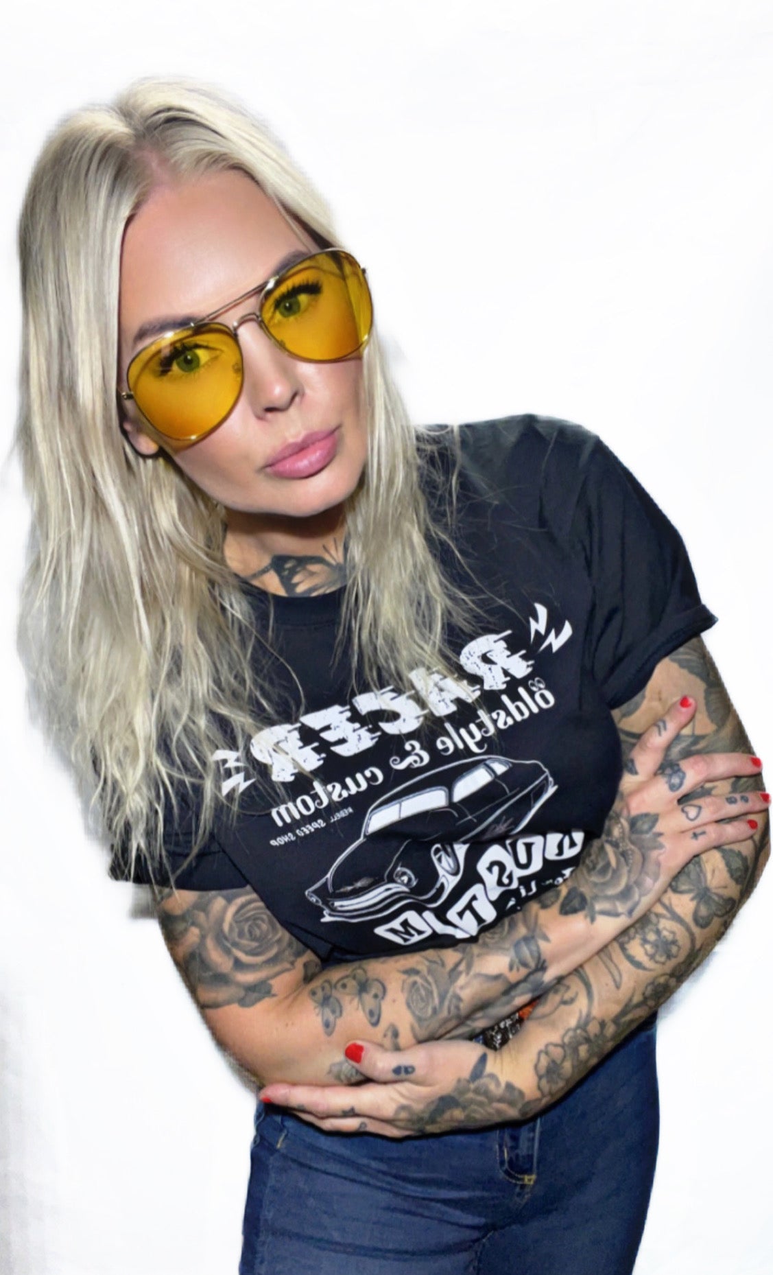 Rebell Tshirt oldstyle & kustom svart unisex