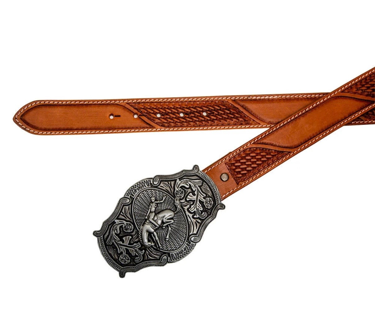 Myra bags handtooled westernbälte läder med stor buckla