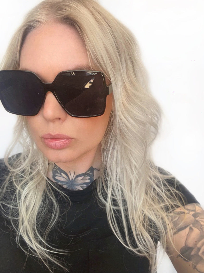Rebell solglasögon svart stora 70tal unisex