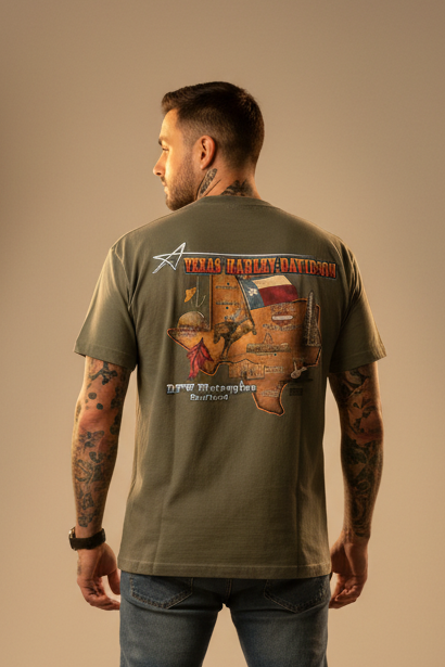 Harley Davidson motorcykel tshirt Grön large unisex