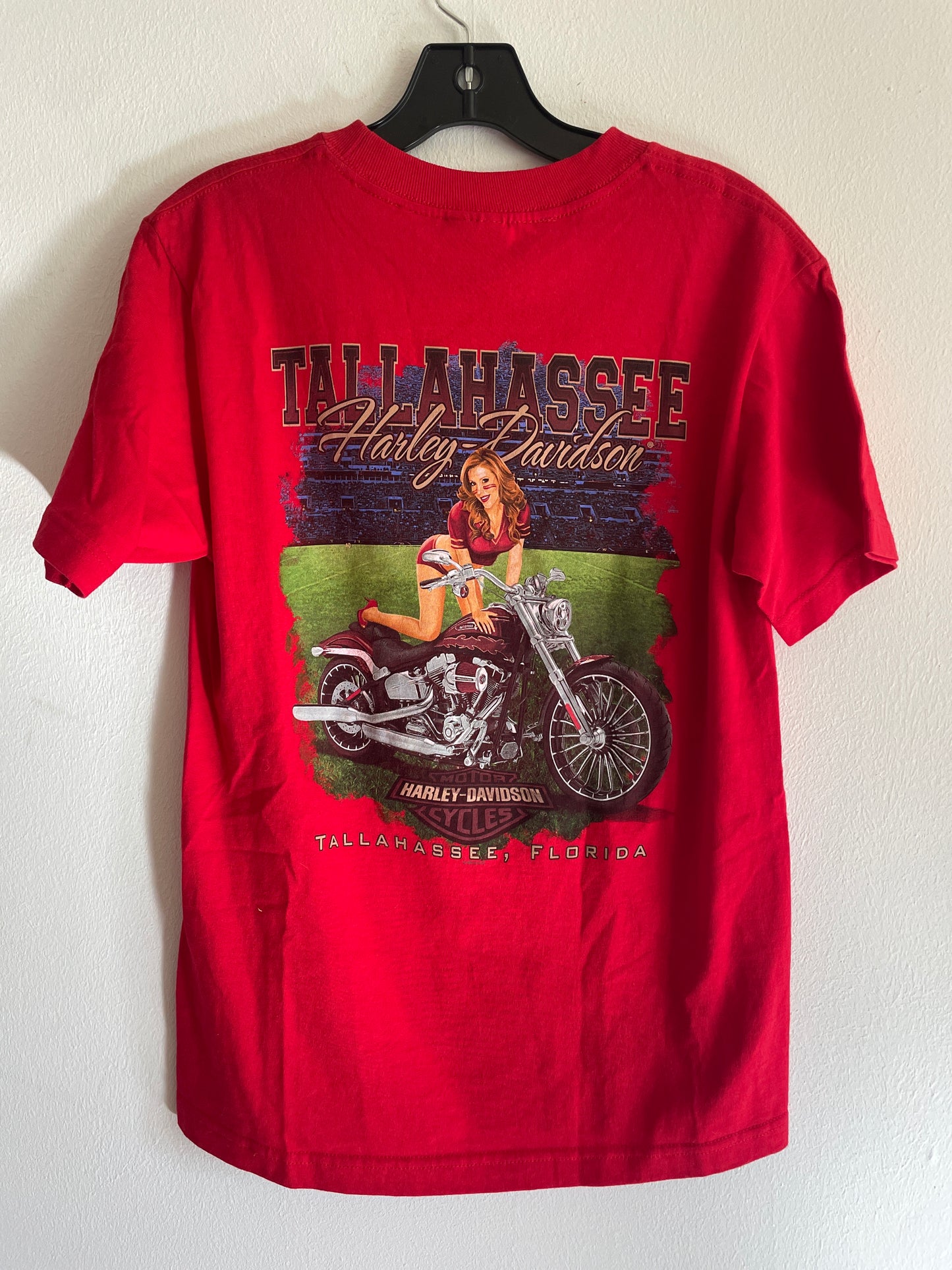 Harley Davidson motorcykel tshirt röd small unisex