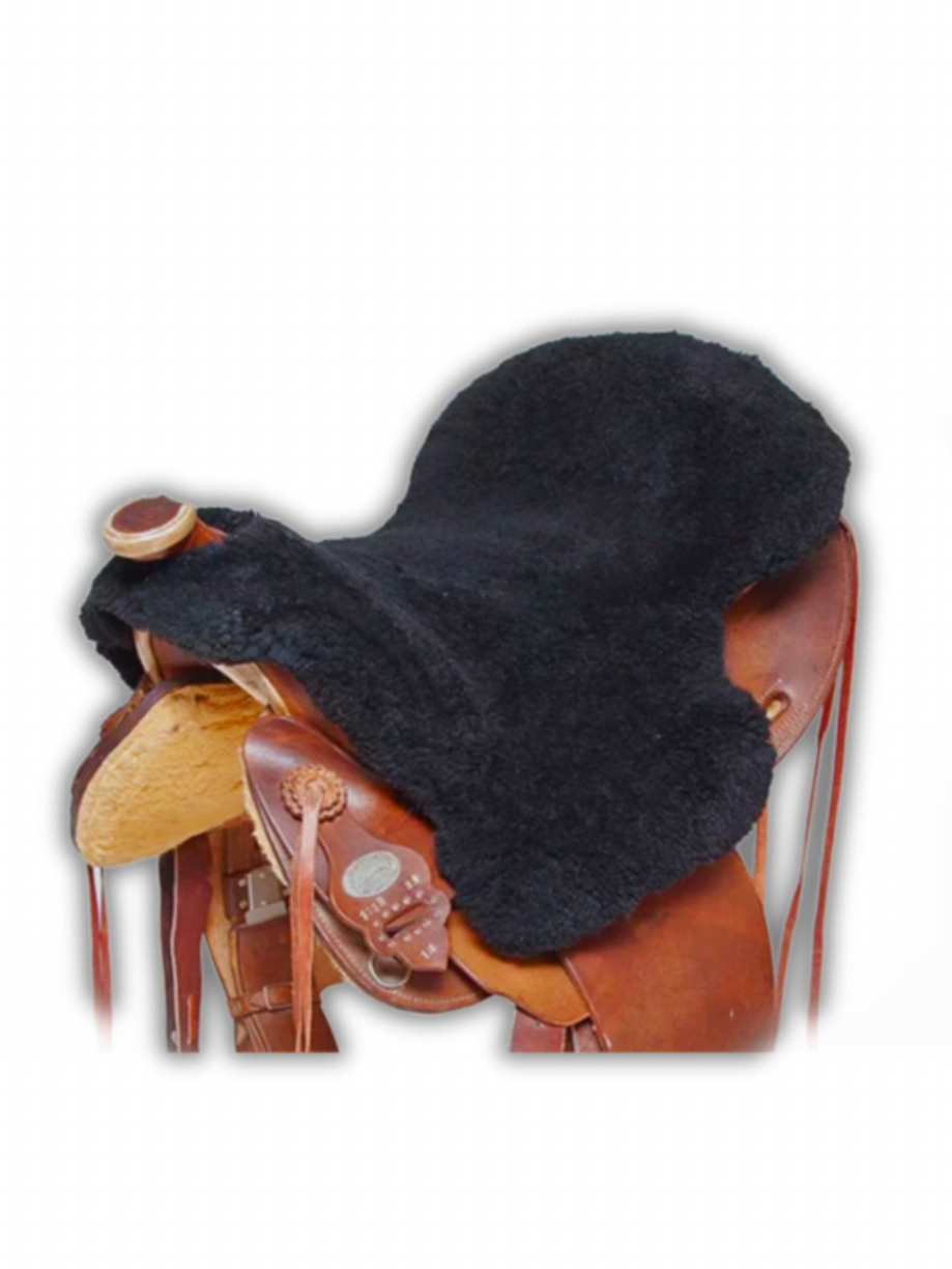 Wildwestrebell utrustning fårskinn svart