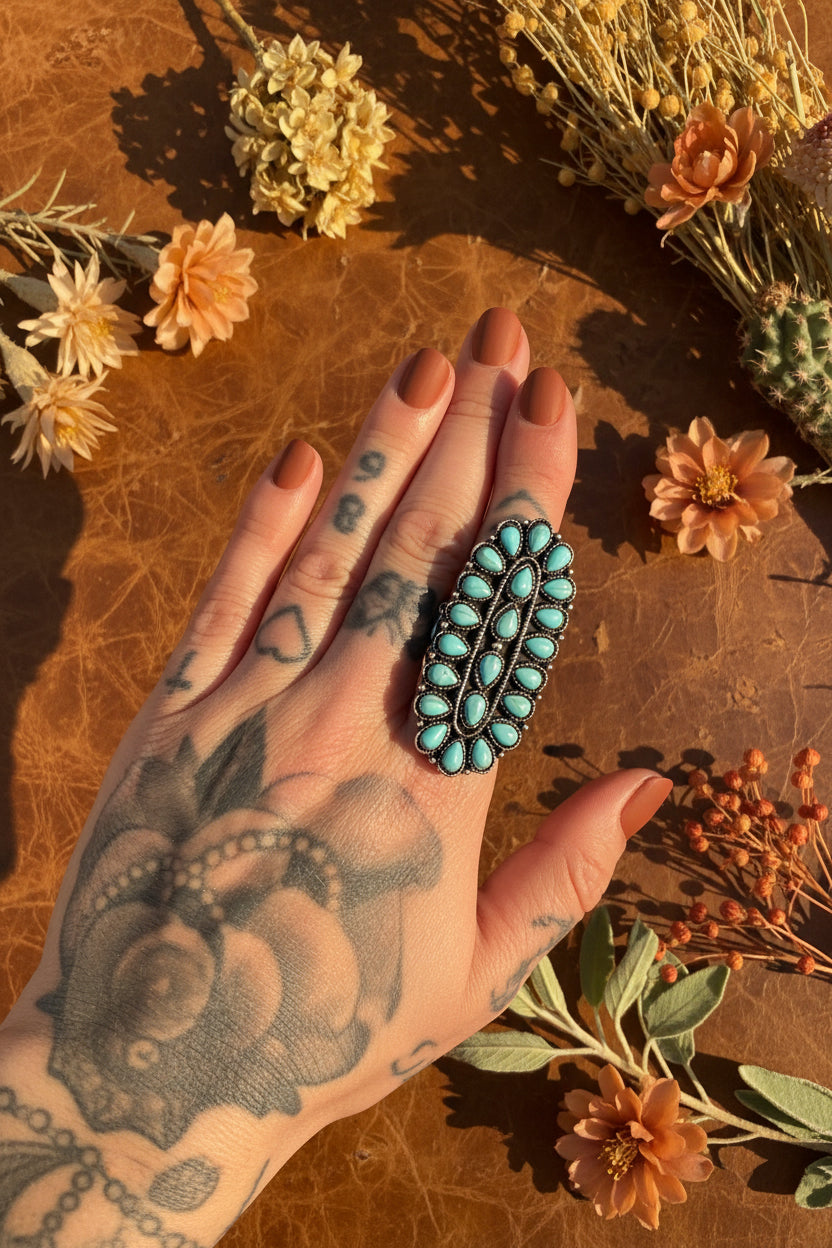 Texas jewelry turkos stor ring stretch