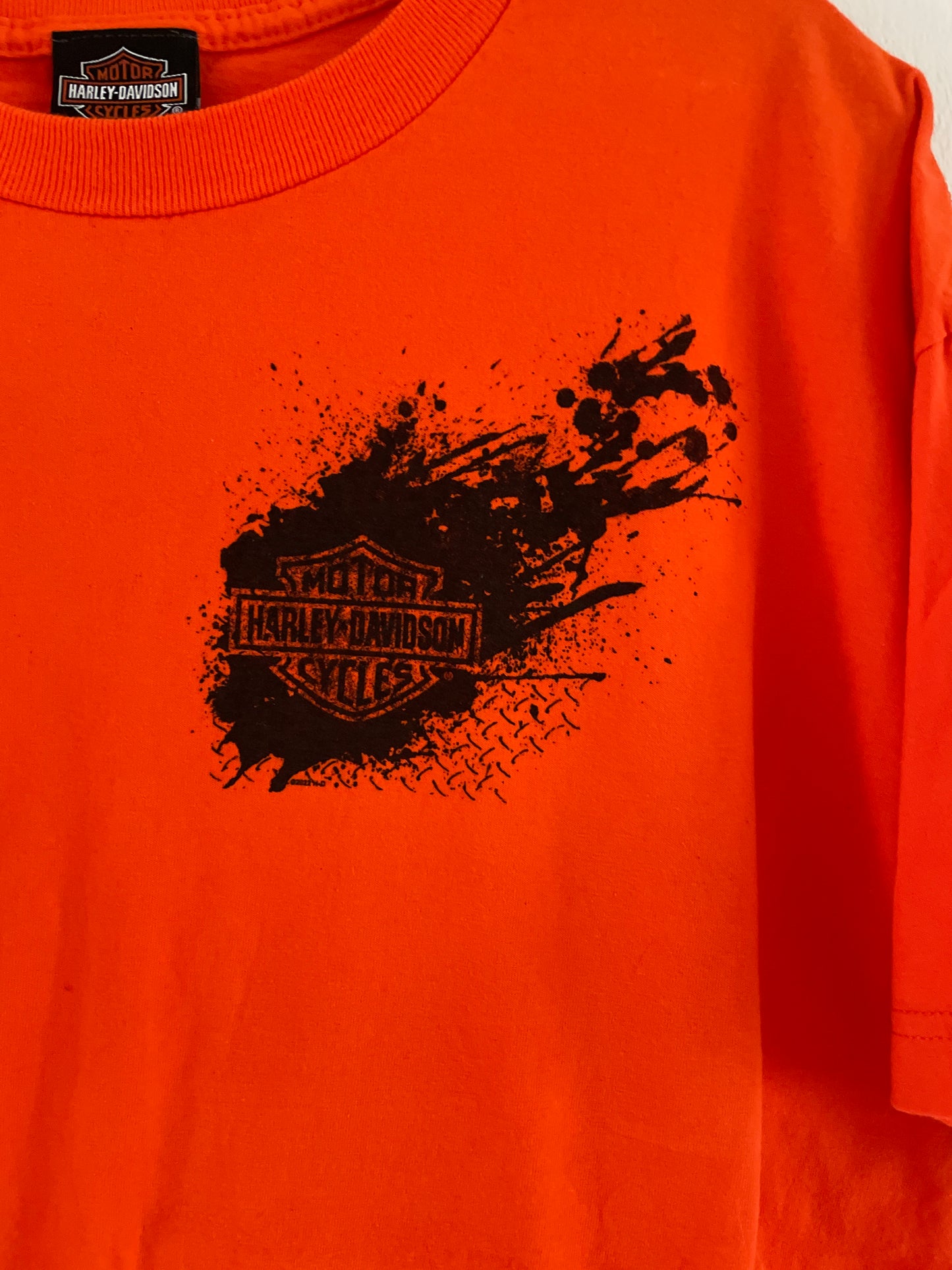 Harley Davidson motorcykel tshirt orange unisex XL