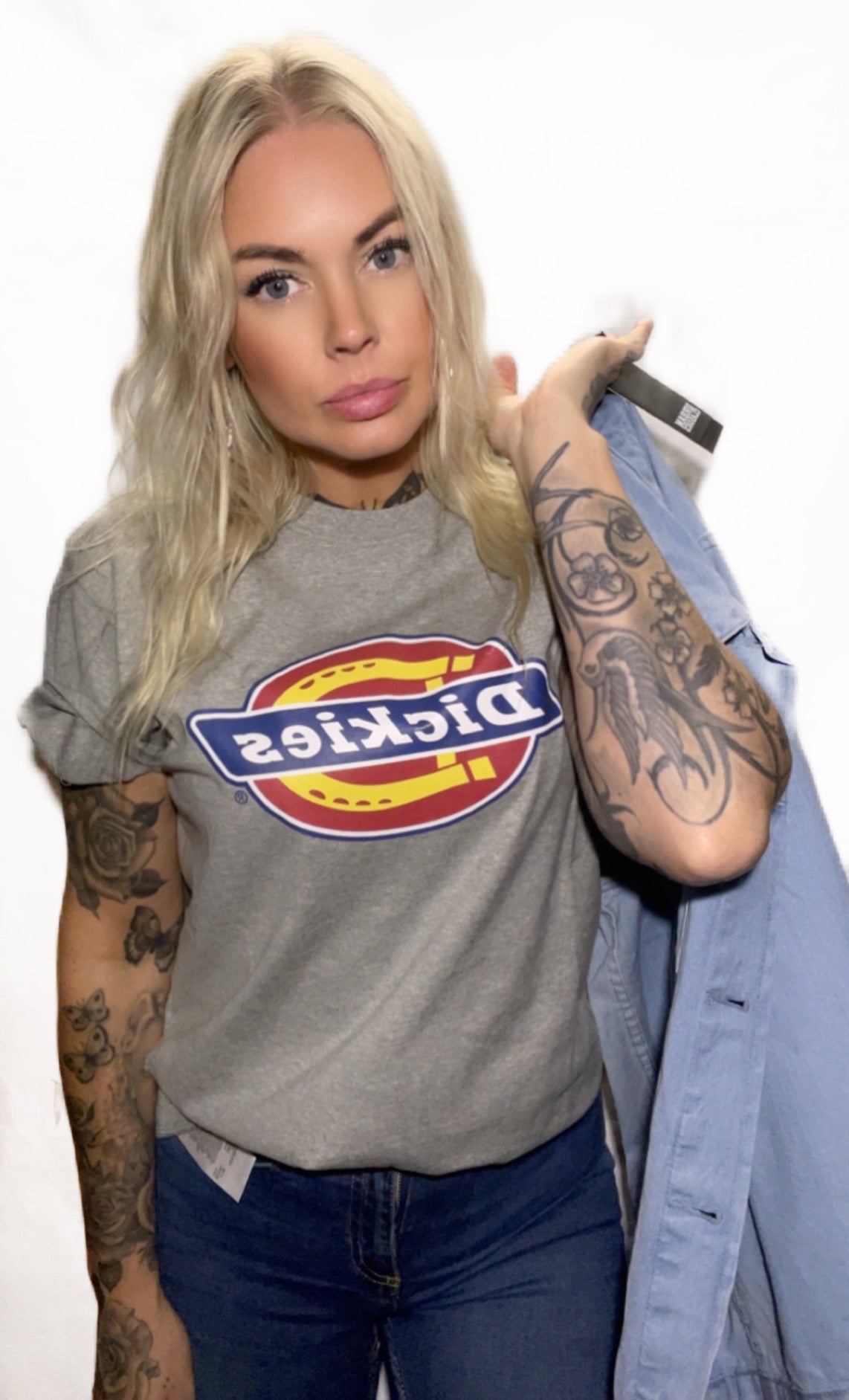 Dickies tshirt grå bas horseshoe unisex