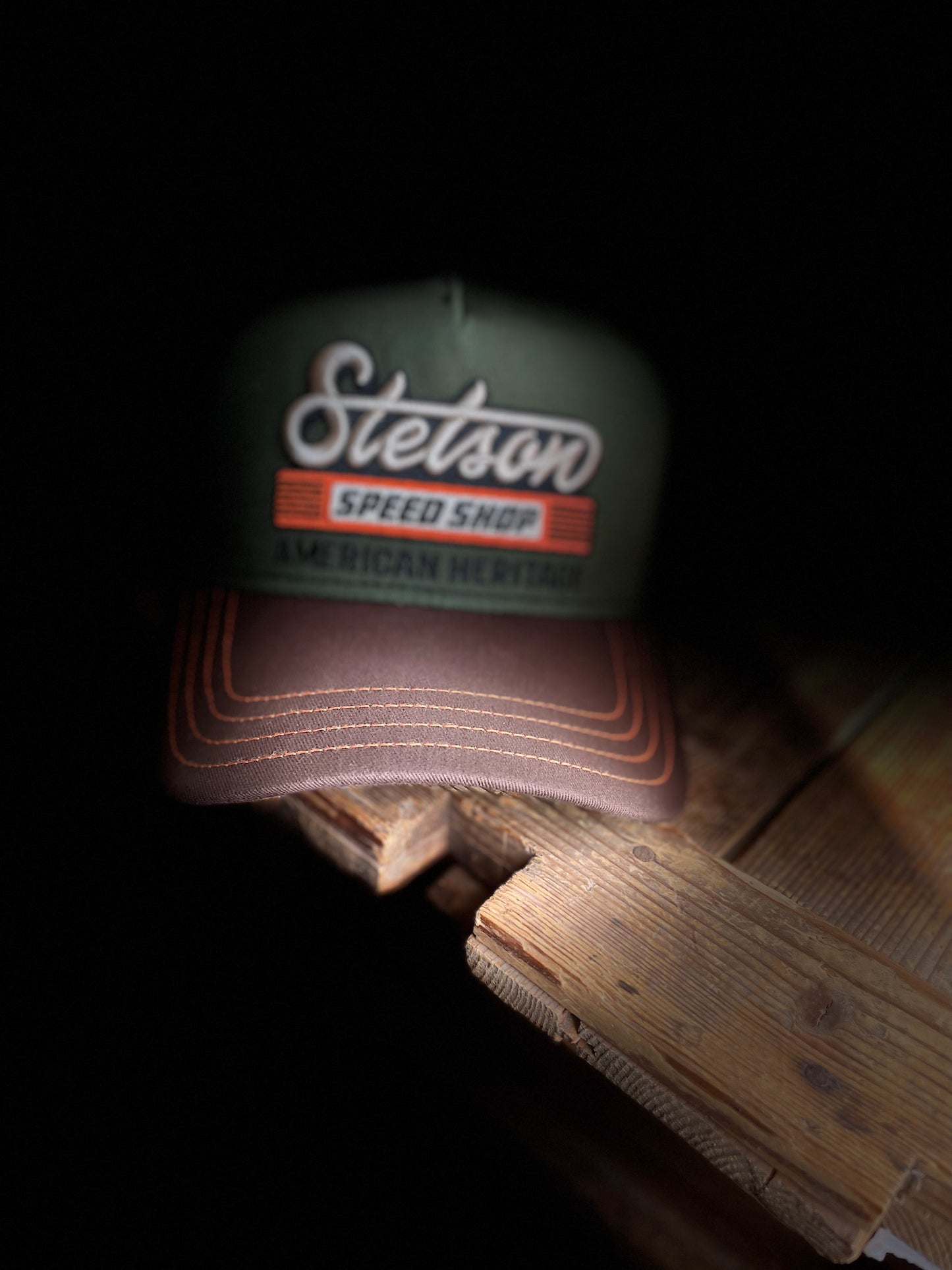 Stetson Trucker Keps speed shop grön brun
