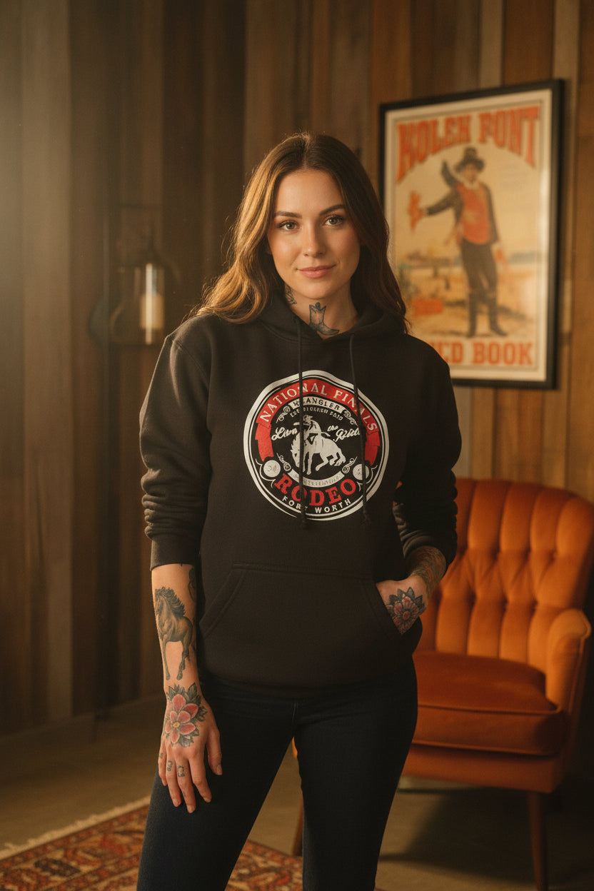 Nfr final rodeo 2024 western hoodies usa svart