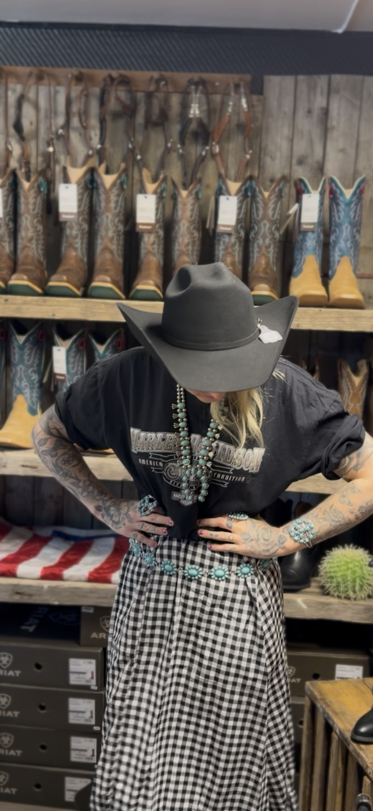 Texas jewelry turkos bälte skärp