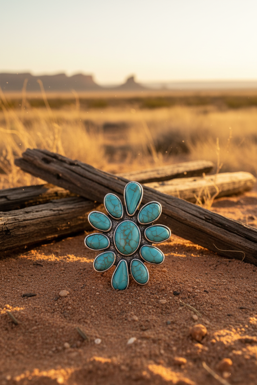 Texas jewelry turkos stor ring flex