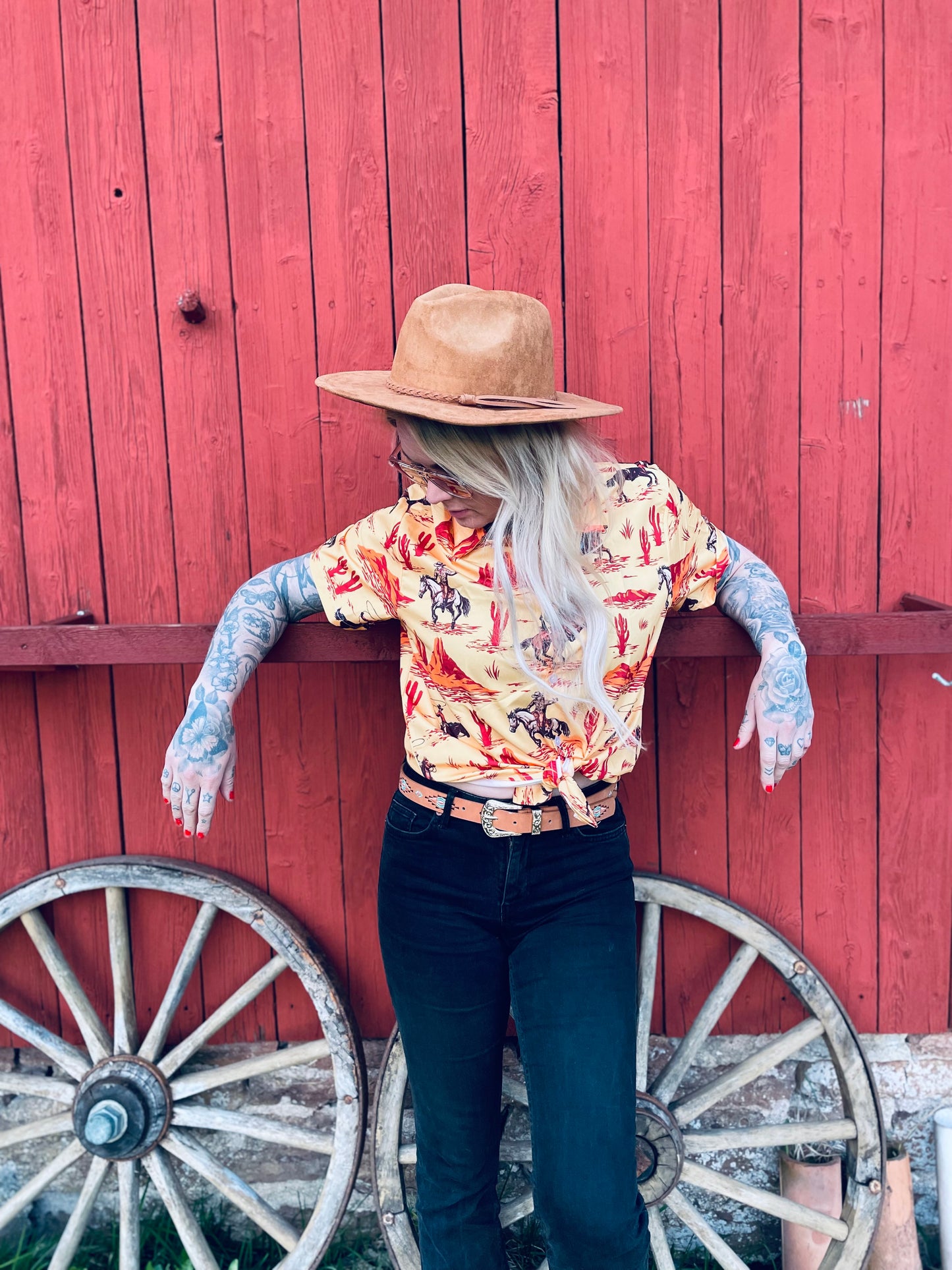 rebell hawaii skjorta cowboy unisex