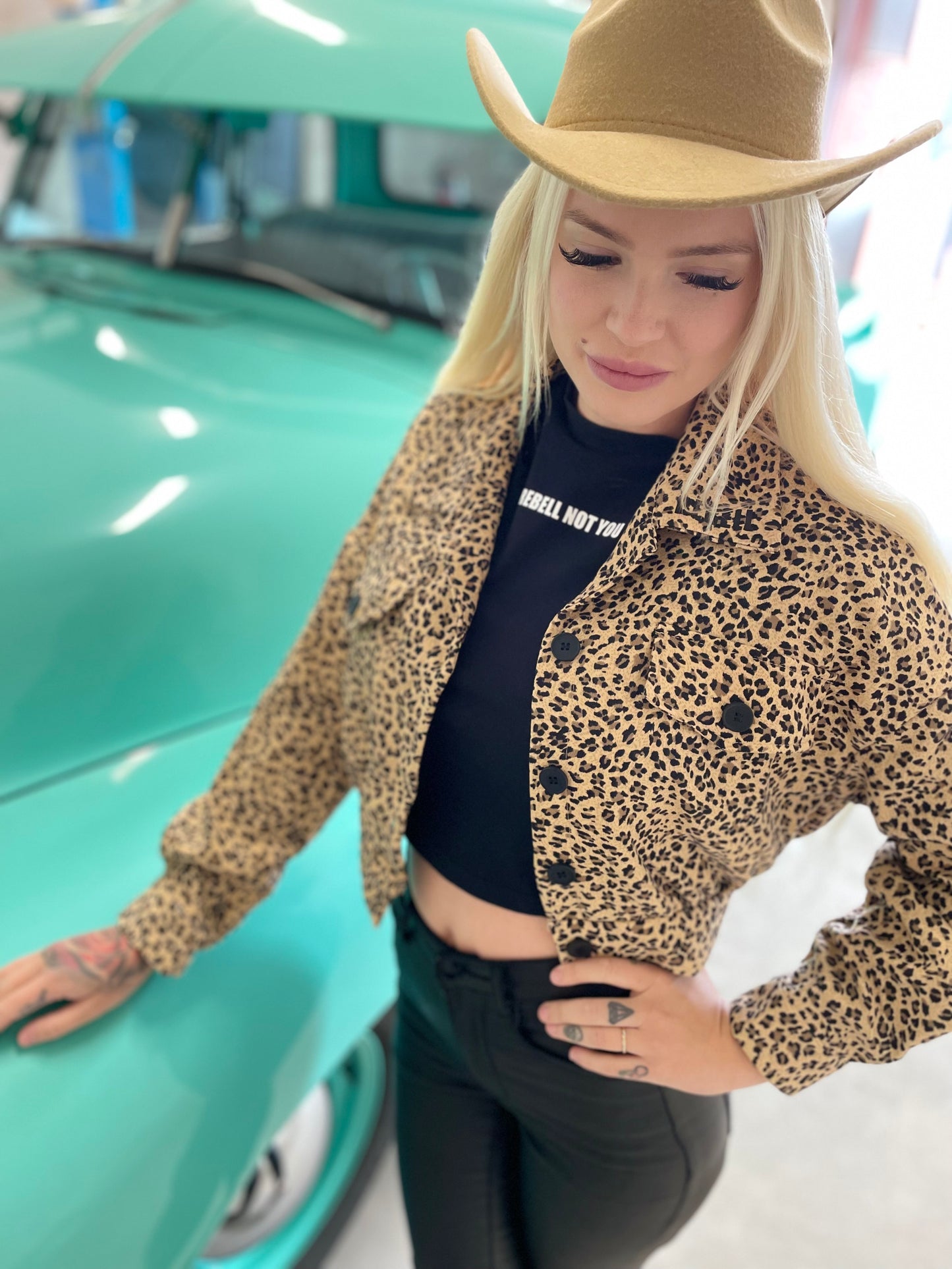 Rebell leopard jacka dammodell