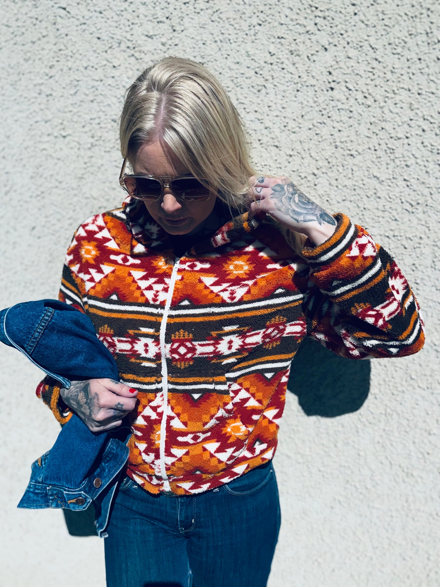 Rebell fleece inka mönster dam