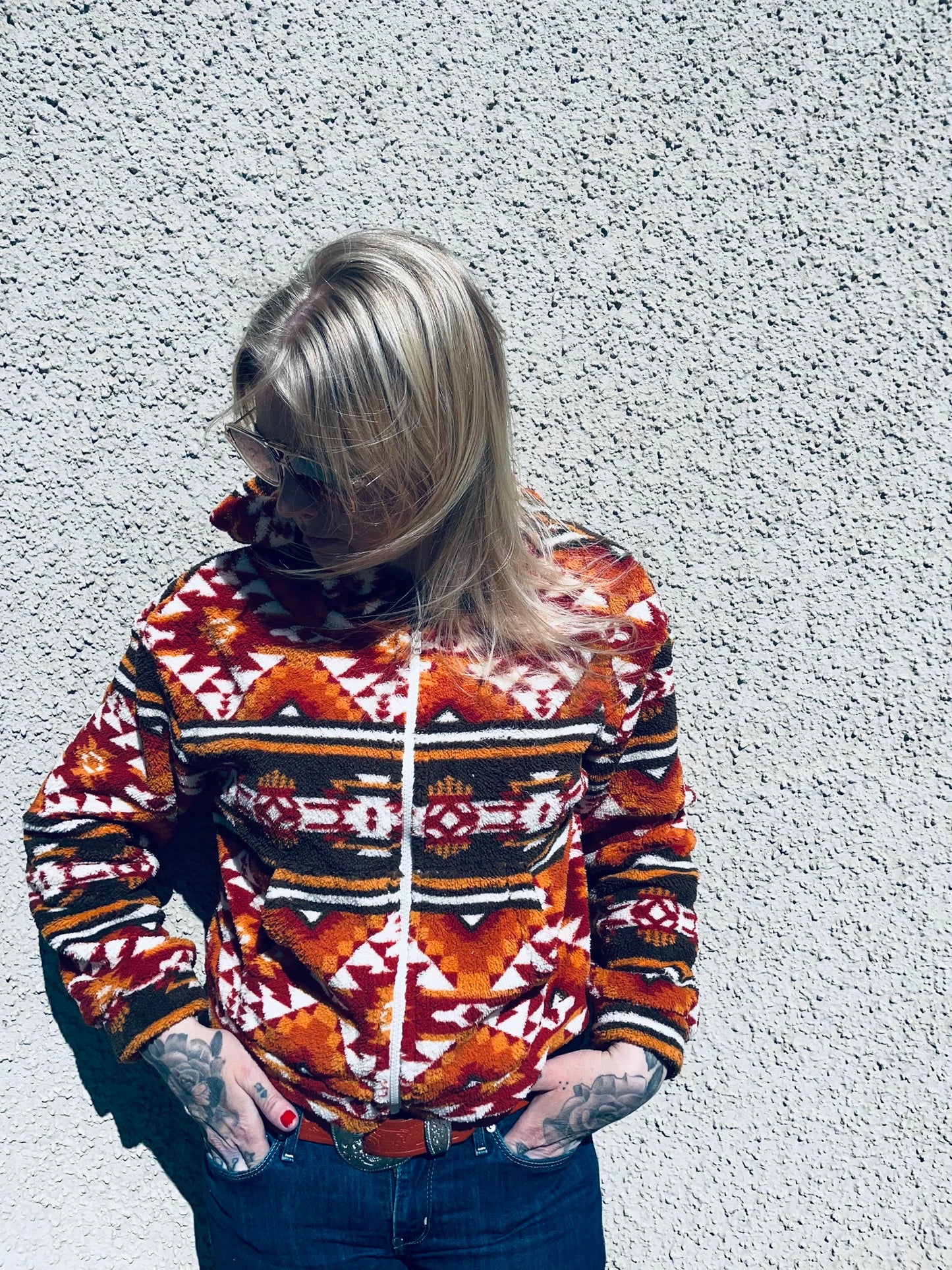 Rebell fleece inka mönster dam