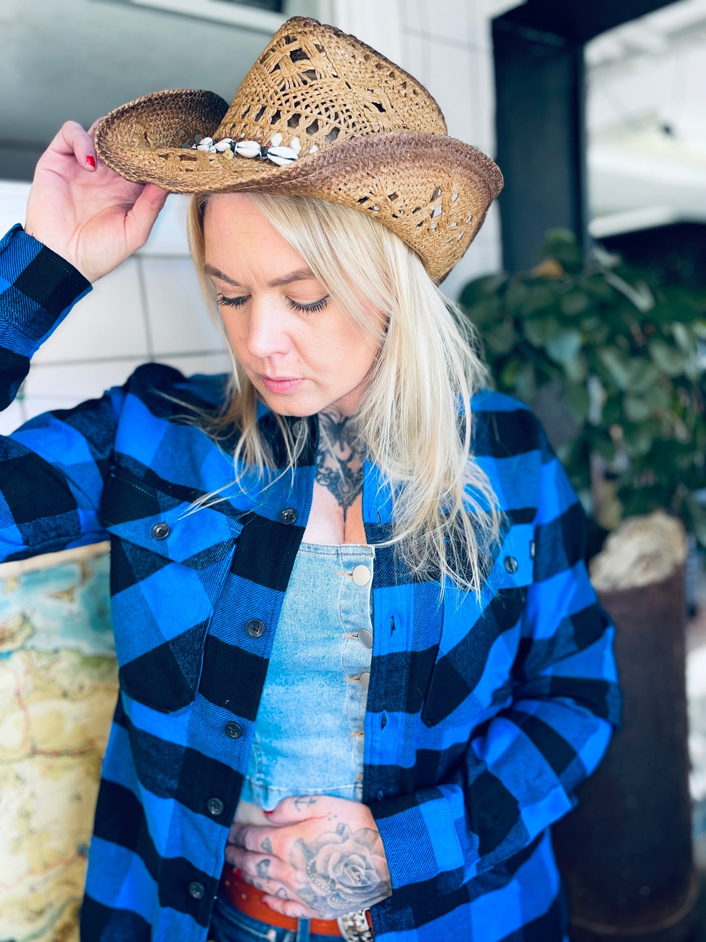 Rebell kort jeans linne dam