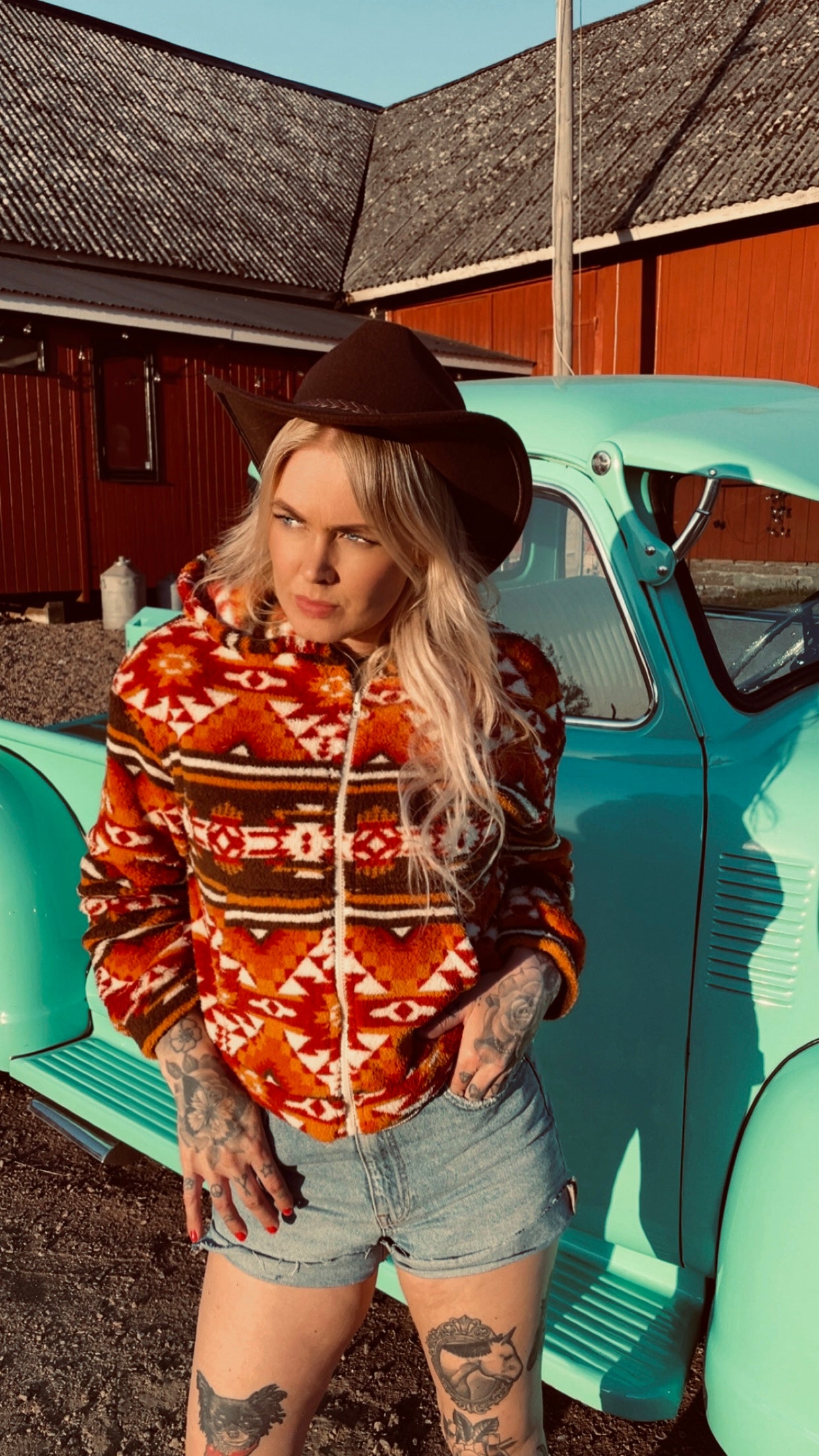 Rebell fleece inka mönster dam