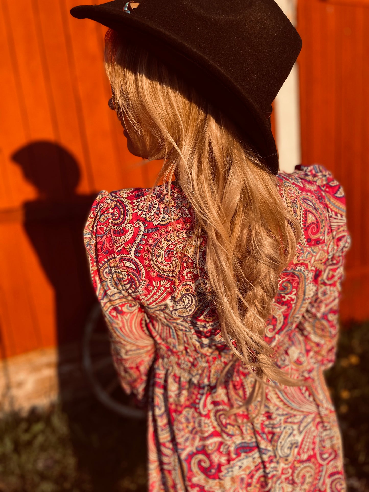 rebell boho western långklänning lila toner