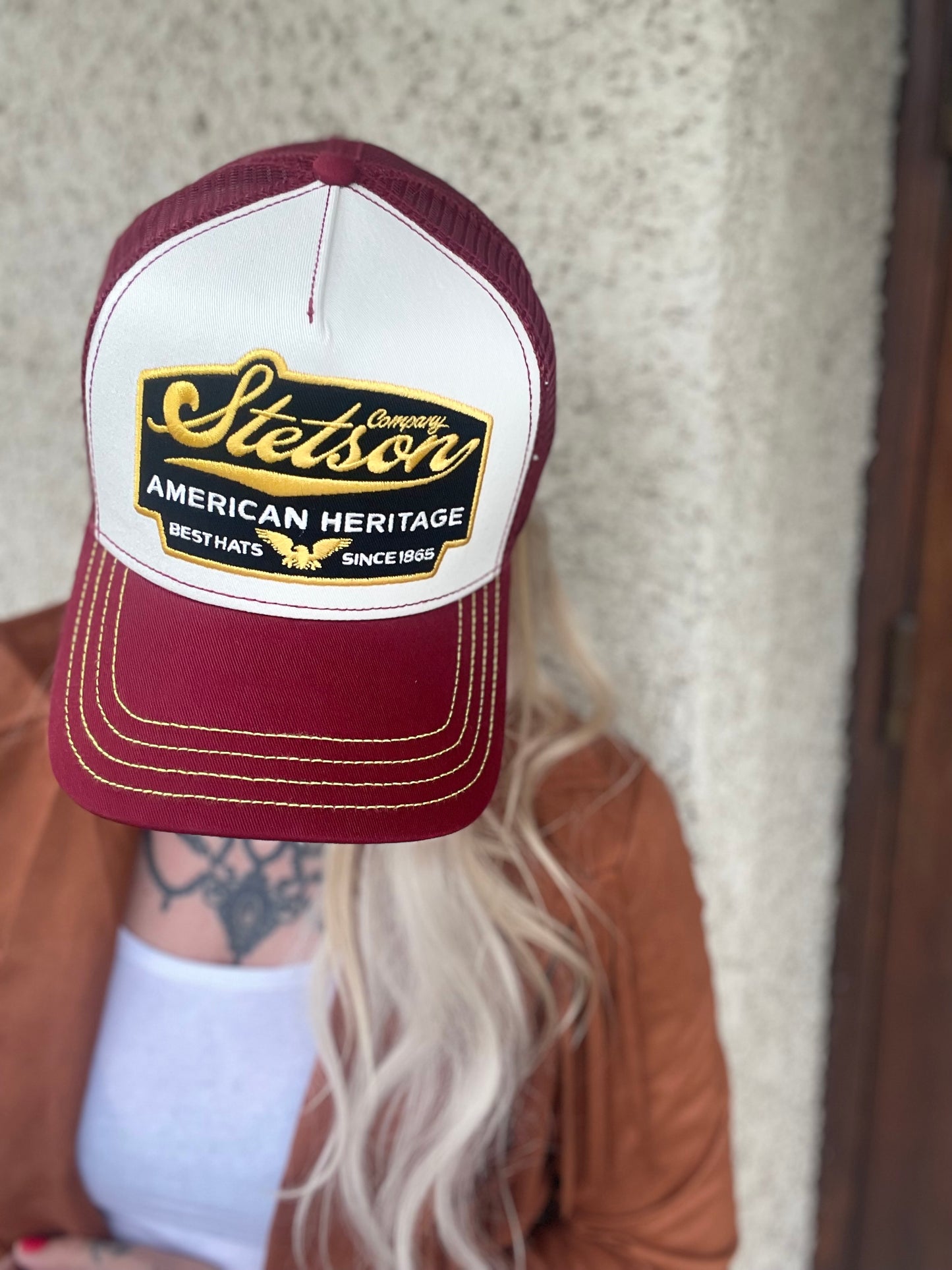 Stetson Trucker Keps American Heritage maroon