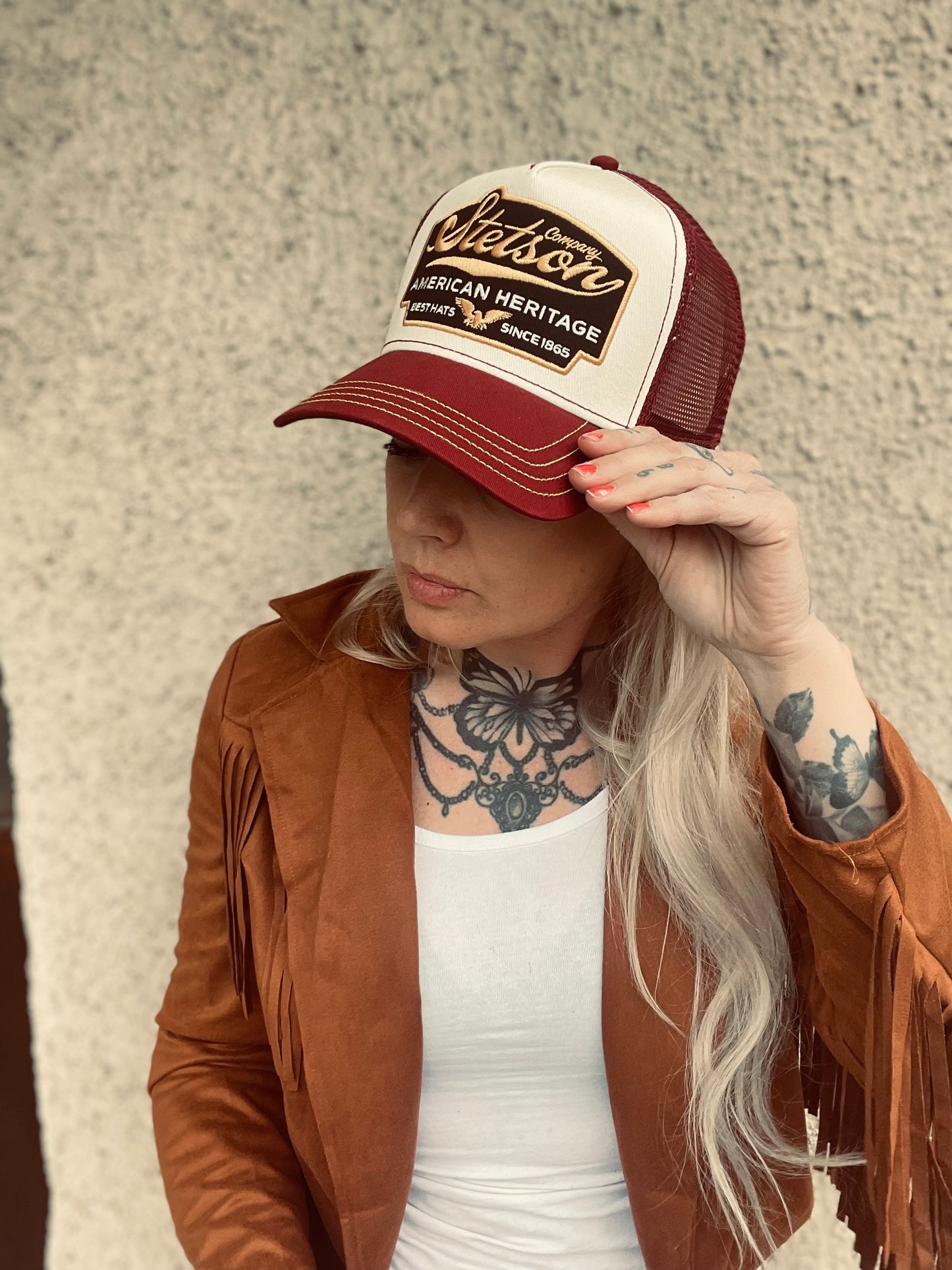 Stetson Trucker Keps American Heritage maroon
