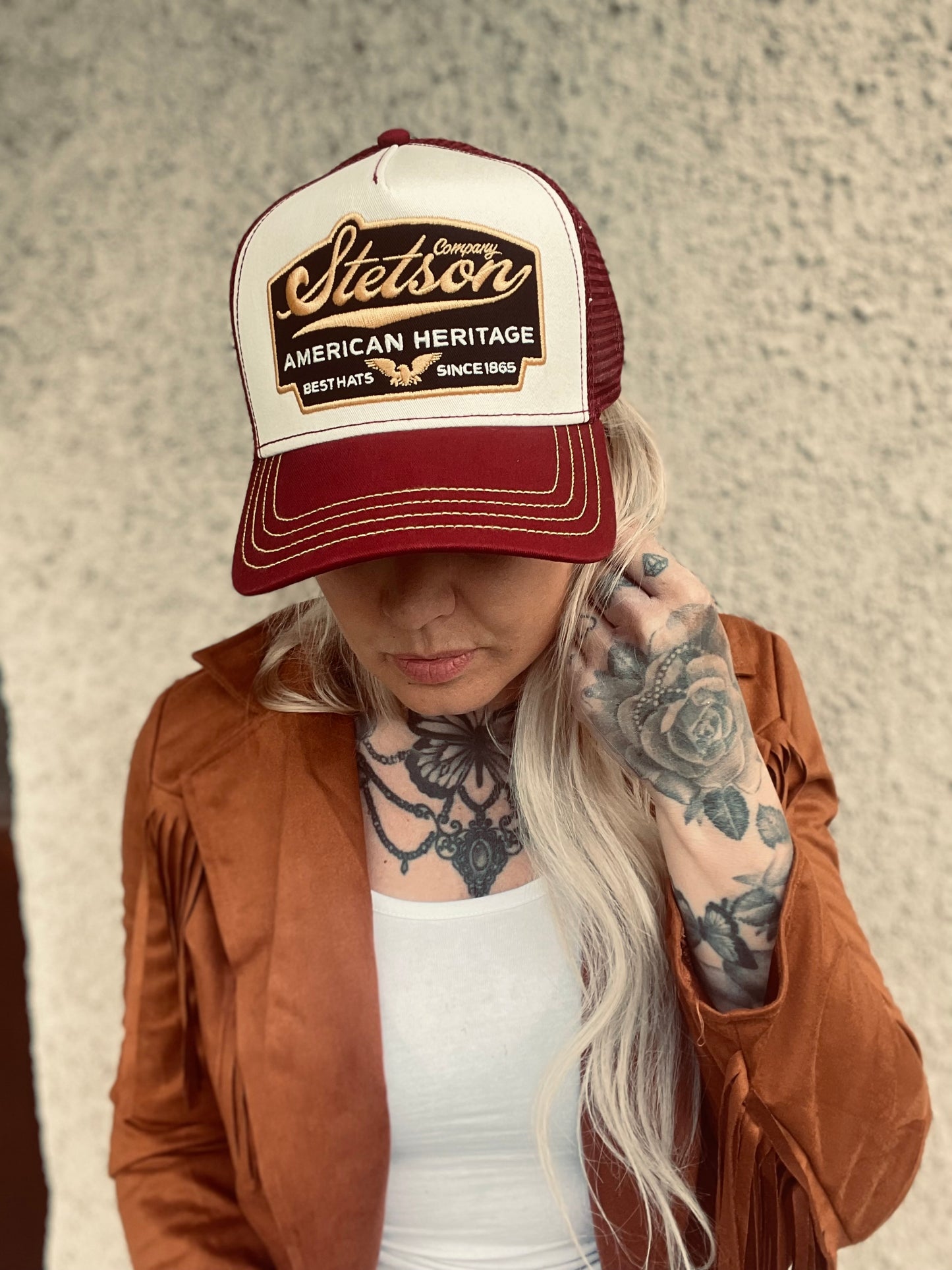 Stetson Trucker Keps American Heritage maroon
