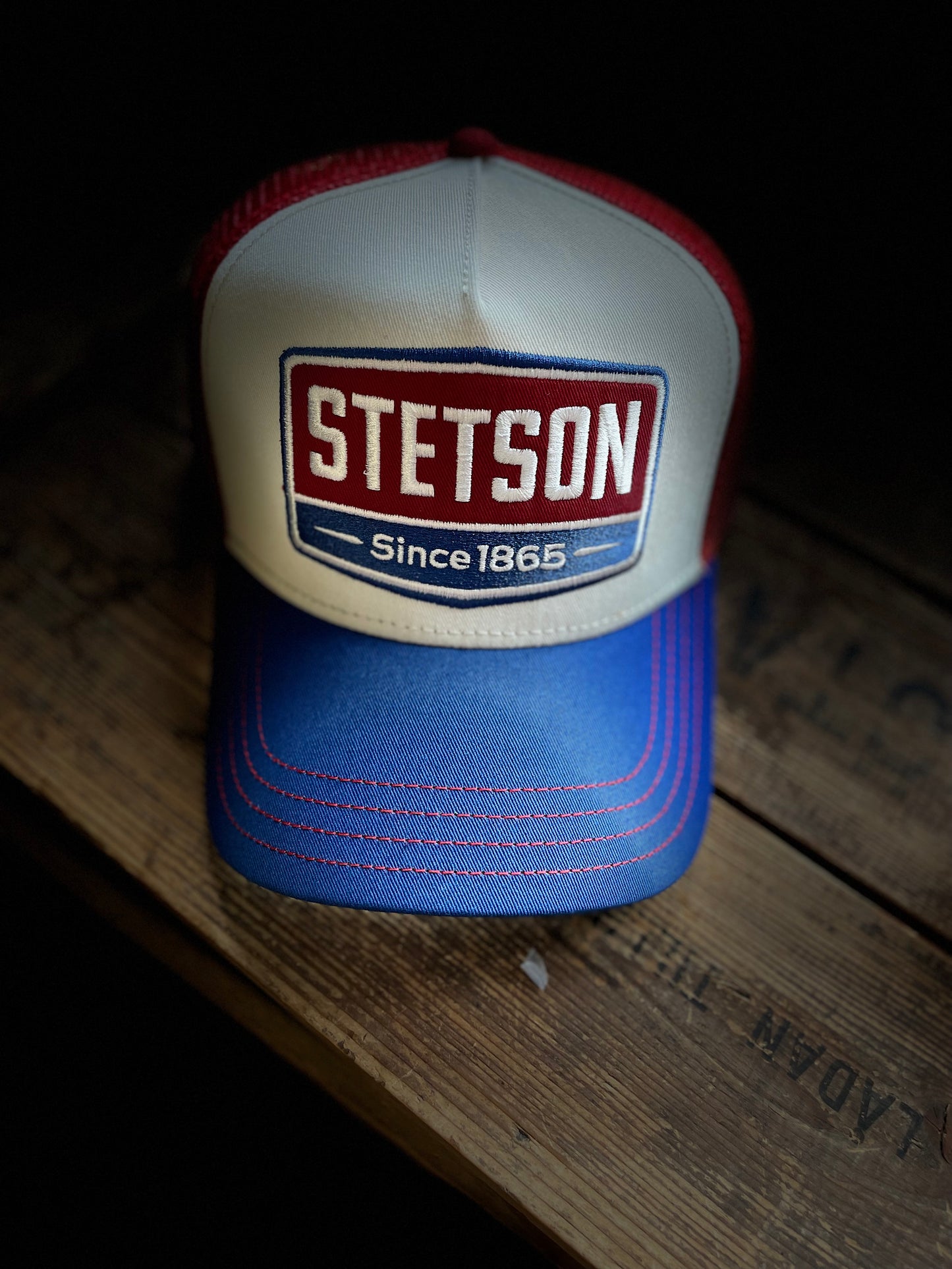 Stetson - Trucker Keps - Gasoline - blå-vit-röd