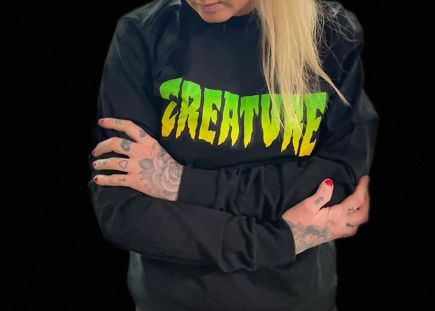 Creature Tshirt svart långarm unisex