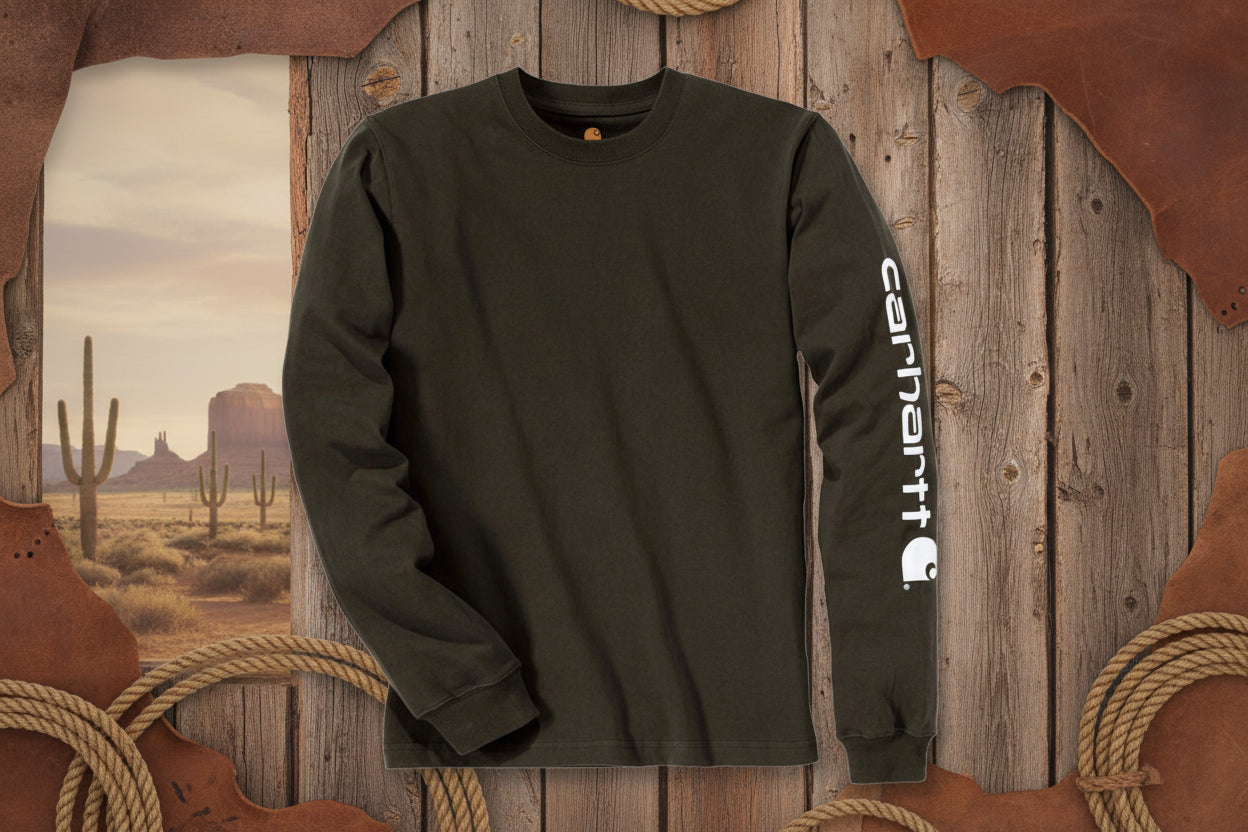 carhartt långärmad svart klassisk tryck unisex