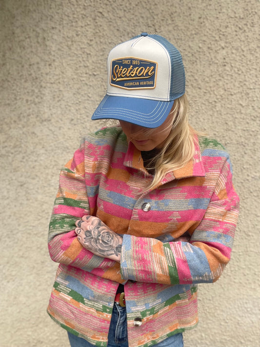 rebell skjort jacka i inka mönster western