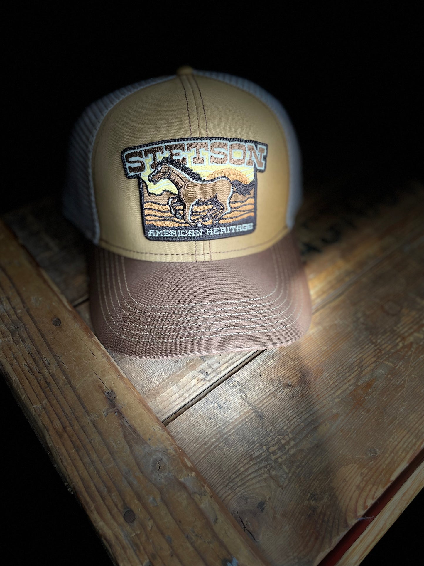 Stetson Trucker Keps American Heritage beige brun häst