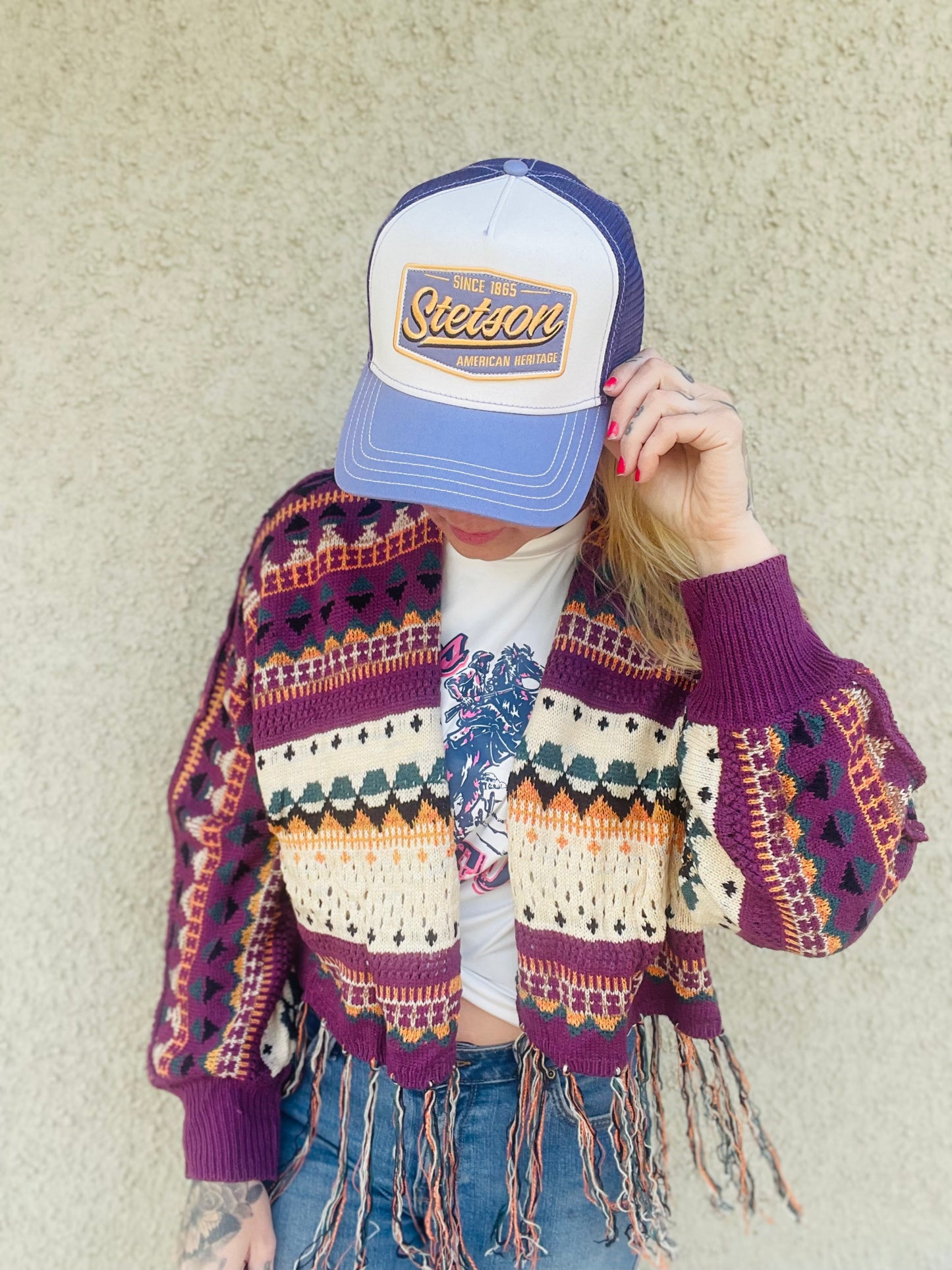 rebell boho western stickad western kofta