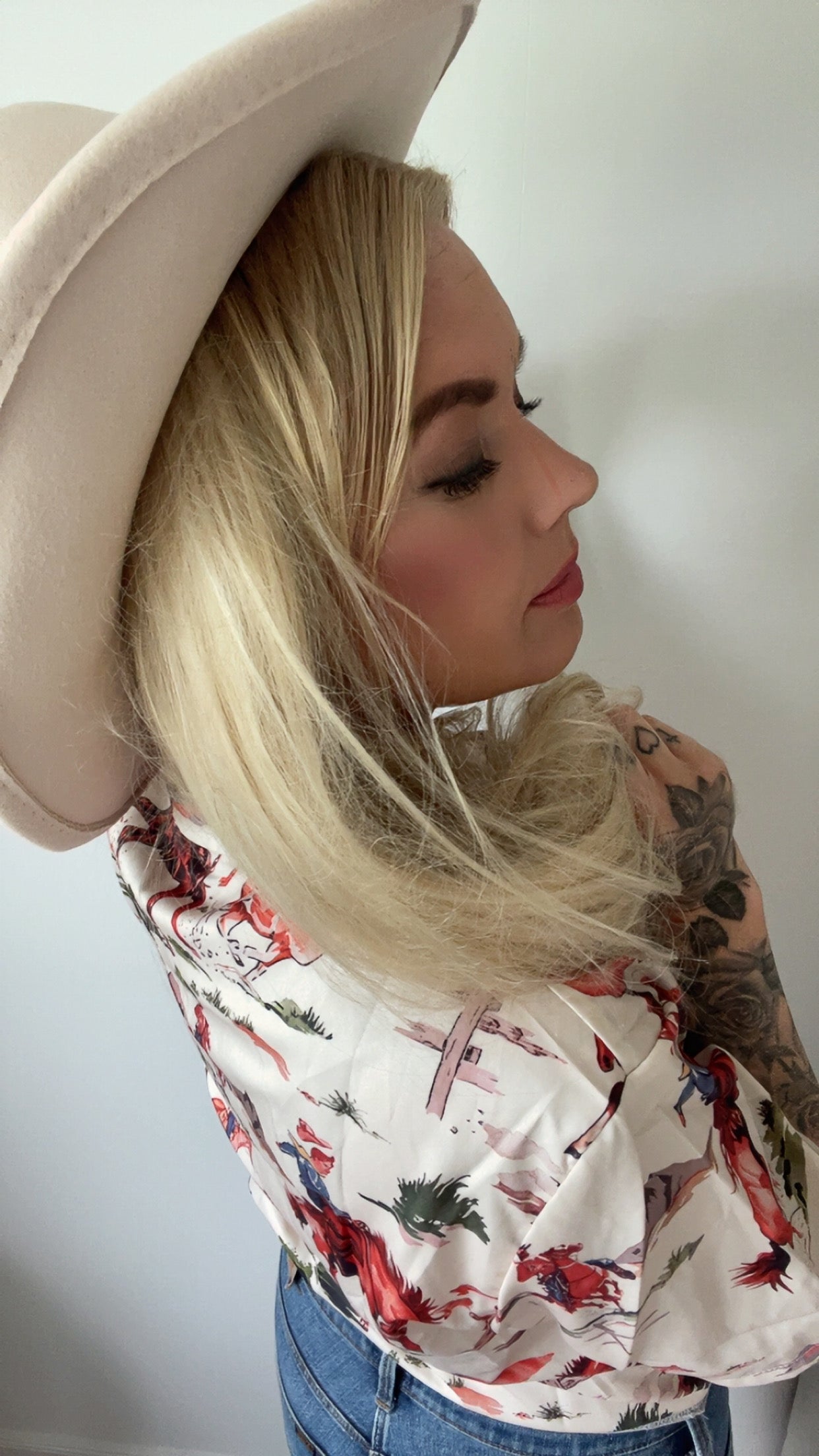 rebell hawaii skjorta cowboy vit unisex