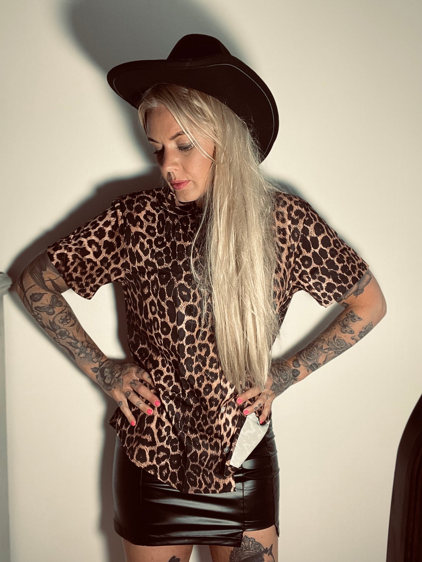 rebell leopard hawaii skjorta unisex