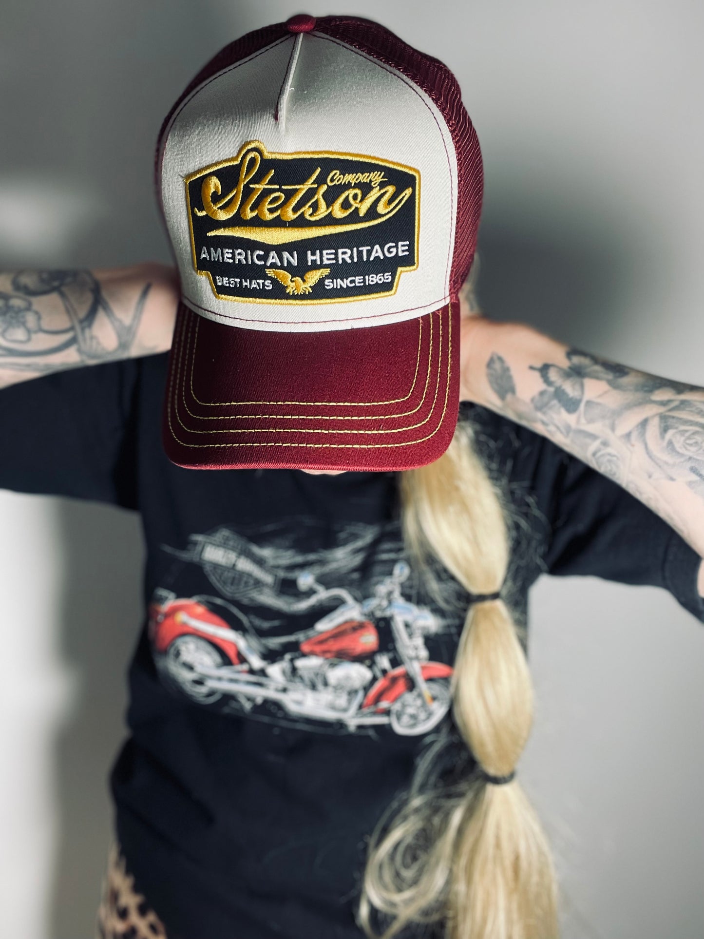 Stetson Trucker Keps American Heritage maroon